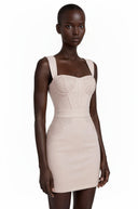 Uta Pink Sweetheart Lace Mini Dress