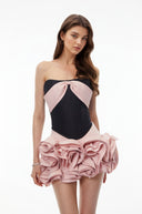 Mostar Pink Sweetheart Mini Dress with Bubble Hem