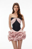 Mostar Pink Sweetheart Mini Dress with Bubble Hem