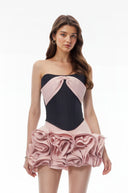 Mostar Pink Sweetheart Mini Dress with Bubble Hem