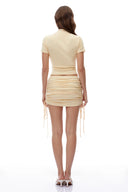 Mirabella Yellow Turtleneck Lace Top & Skirt Set