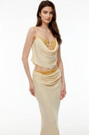 Savannah Yellow Ruched Top & High Waisted Skirt Set