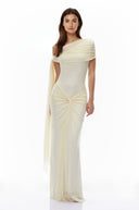 Yasmin Yellow One Shoulder Asymmetrical Maxi Dress