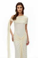 Yasmin Yellow One Shoulder Asymmetrical Maxi Dress