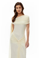 Yasmin Yellow One Shoulder Asymmetrical Maxi Dress