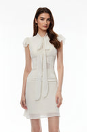 Felicia White Ruffled Tulle Top & Skirt Set