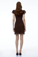 Felicia Chocolate Brown Ruffled Tulle Top & Skirt Set