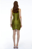 Selene Green Fringed Bandage Mini Dress