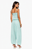 Naomi Mint Green Lace Trim Ruched Top & Trouser Set