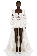 Xandra White Cut-Out Asymmetrical Maxi Dress