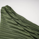 Henriette Emerald Green One Shoulder Pleated Maxi Dress