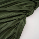 Henriette Emerald Green One Shoulder Pleated Maxi Dress