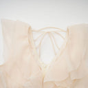 Darya V Neck Ruffle Mini Dress In Neutrals