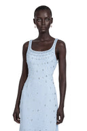 Sabine Blue Crystal Embellished Maxi Gown