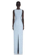 Sabine Blue Crystal Embellished Maxi Gown