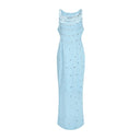 Sabine Blue Crystal Embellished Maxi Gown