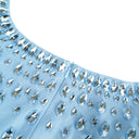 Sabine Blue Crystal Embellished Maxi Gown