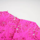 Ceriselle Floral-Appliqué Embellished Mini Dress in Pink