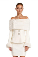 Faux-fur Jacket & Skirt Matching Set