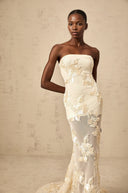 Maelis Neutrals Embroidered Off-shoulder Maxi Dress