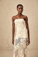Maelis Neutrals Embroidered Off-shoulder Maxi Dress