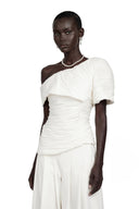 Aeris Creased Top & Trousers Matching Set in White