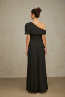 Aeris Creased Top & Trousers Matching Set in Black