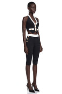 Isaline Black Halterneck Top & Trousers Set