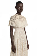 Neriselle White Lace Maxi Dress with Cape