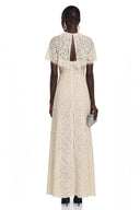 Neriselle White Lace Maxi Dress with Cape
