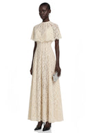 Neriselle White Lace Maxi Dress with Cape