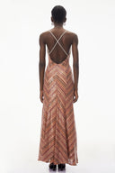 Arlisse Red Striped Pattern Maxi Dress