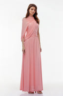 Fleurine Pink One Shoulder Ruched Maxi Dress