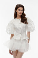 Sonya White Floral Embroidered Blouse