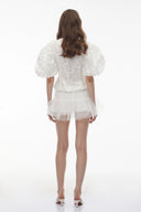 Sonya White Floral Embroidered Blouse