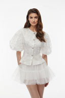 Sonya White Floral Embroidered Blouse