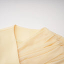 Olesya Yellow Draped Cape Top & Trousers Set