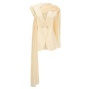 Olesya Yellow Draped Cape Top & Trousers Set