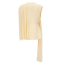 Olesya Yellow Draped Cape Top & Trousers Set