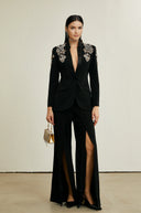 Daphne black embellished jacket & trousers matching set