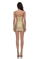 Jolène Gold Halterneck Bodycon Mini Dress