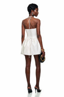 Maristela White Lace Panel Mini Dress