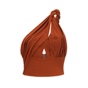 Cerelia brown twisted cut-out top & skirt matching set