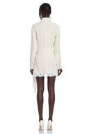 Zarelle Neutral Lace Shirt & Self-Tie Skirt Set