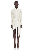 Zarelle Neutral Lace Shirt & Self-Tie Skirt Set