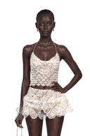 Garance Champagne Sequin Top & Skirt Set