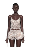 Garance Champagne Sequin Top & Skirt Set