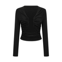 Abigail Black Open - Front Gathered Top - Aura Muse