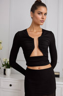 Abigail Black Open - Front Gathered Top - Aura Muse