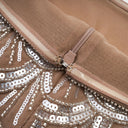 Adeline brown embellished mini dress - Aura Muse
